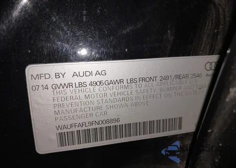 2015 Audi A4 2.0T Premium from USA, damaged, VIN WAUFFAFL9FN008896